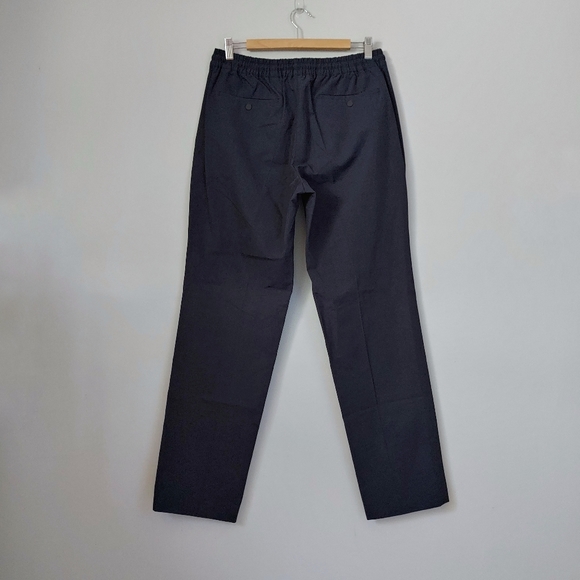 NWT Sandro Smart Cotton Linen Trousers Size US 34 EU 42 Navy Blue - Picture 5 of 15